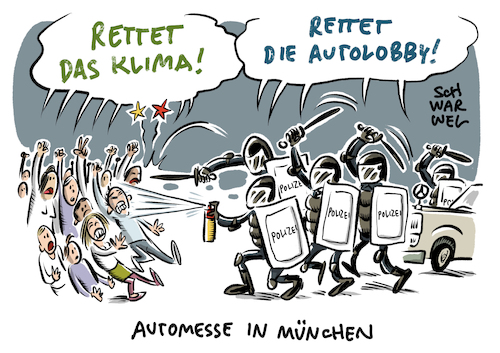 Automesse IAA Polizei Demo Automesse IAA Polizei Demo
