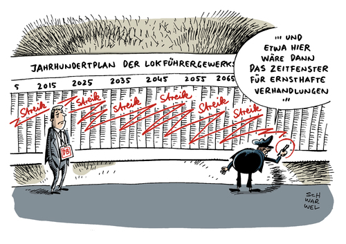 Cartoon: Bahn Streik keine Schlichtung (medium) by Schwarwel tagged streik,gdl,verhandlung,gescheitert,zugverkehr,lahmgelegt,zug,bahn,deutsche,fahrgast,nahverkehr,eisenbahn,karikatur,schwarwel,keine,schlichtung,claus,weselsky,streik,gdl,verhandlung,gescheitert,zugverkehr,lahmgelegt,zug,bahn,deutsche,fahrgast,nahverkehr,eisenbahn,karikatur,schwarwel,keine,schlichtung,claus,weselsky