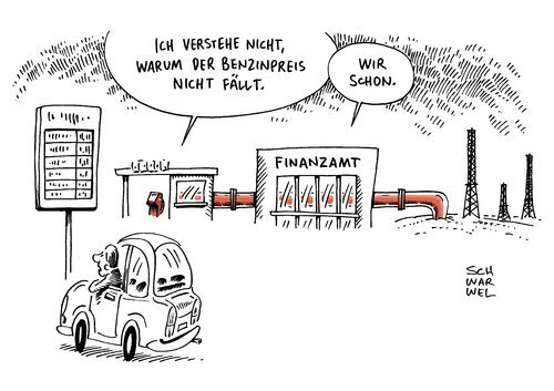 Cartoon: Benzinpreis fixe Steuern (medium) by Schwarwel tagged benzin,preis,benzinpreis,fixe,steuern,steuer,finanzamt,staat,einnahmen,liter,kosten,tankstelle,tanken,kfz,auto,fahrzeug,sprit,öl,rohöl,brennstoff,zapfsäule,mineralöllobby,autofahrer,minderalöl,minderalölsteuer,ökmarkt,ökosteuer,biosprit,diesel,karikatur,schwarwel,benzin,preis,benzinpreis,fixe,steuern,steuer,finanzamt,staat,einnahmen,liter,kosten,tankstelle,tanken,kfz,auto,fahrzeug,sprit,öl,rohöl,brennstoff,zapfsäule,mineralöllobby,autofahrer,minderalöl,minderalölsteuer,ökmarkt,ökosteuer,biosprit,diesel,karikatur,schwarwel