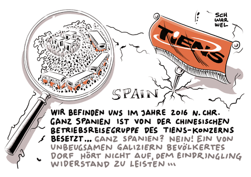 Cartoon: Betriebsausflug von Tiens (medium) by Schwarwel tagged betriebsqausflug,betrieb,firma,konzern,tiens,chinesisch,china,mitarbeiter,spanien,karikatur,schwarwel,betriebsqausflug,betrieb,firma,konzern,tiens,chinesisch,china,mitarbeiter,spanien,karikatur,schwarwel