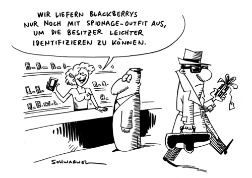 Cartoon: Blackberry-Verbot Indien Nahost (medium) by Schwarwel tagged blackberry,verbot,indien,nahost,sicherheit,rim,karikatur,schwarwel