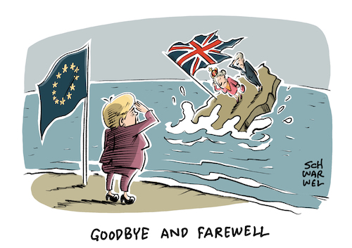 Cartoon: Brexit May kein Zurück (medium) by Schwarwel tagged brexit,great,britain,england,großbritannien,englisch,austritt,eu,europäische,union,theresa,may,merkel,karikatur,schwarwel,brexit,great,britain,england,großbritannien,englisch,austritt,eu,europäische,union,theresa,may,merkel,karikatur,schwarwel