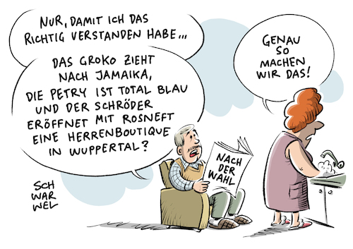 Cartoon: Bundestagswahl 2017 (medium) by Schwarwel tagged bundestagswahl,wahl,wahlen,neuwahl,neuwahlen,jamaika,sondierung,sondierungsgespräche,groko,nogroko,große,koalition,merkel,seehofer,christian,lindner,spd,cdu,csu,union,fdp,die,grüne,linke,partei,parteien,deutschland,afd,alternative,für,von,storch,frauke,petry,alice,weidel,gauland,klima,klimapolitik,politik,politiker,bundeskanzlerin,klimaziele,obergrenze,flüchtlinge,geflüchtete,flüchtlingskrise,flüchtlingspolitik,jusos,martin,schulz,sarah,wagenknecht,familiennachzug,karikatur,schwarwel,lindnern,klimaschutz,klimaziel,söder,2017,bundestagswahl,wahl,wahlen,neuwahl,neuwahlen,jamaika,sondierung,sondierungsgespräche,groko,nogroko,große,koalition,merkel,seehofer,christian,lindner,spd,cdu,csu,union,fdp,die,grüne,linke,partei,parteien,deutschland,afd,alternative,für,von,storch,frauke,petry,alice,weidel,gauland,klima,klimapolitik,politik,politiker,bundeskanzlerin,klimaziele,obergrenze,flüchtlinge,geflüchtete,flüchtlingskrise,flüchtlingspolitik,jusos,martin,schulz,sarah,wagenknecht,familiennachzug,karikatur,schwarwel,lindnern,klimaschutz,klimaziel,söder,2017