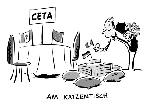 Cartoon: CETA Parlamente (medium) by Schwarwel tagged ceta,freihandelsabkommen,kanada,parlamente,parlament,abstimmung,politik,regierung,us,usa,eu,europäische,union,deutschland,mitgliedstaaten,staat,staaten,handelsvertrag,juncker,comprehensive,economic,and,trade,agreement,ttip,handelsabkommen,investitionsschutzabkommen,geheim,geheimhaltung,demokratie,daseinsvorsorge,umweltschutz,karikatur,schwarwel,ceta,freihandelsabkommen,kanada,parlamente,parlament,abstimmung,politik,regierung,us,usa,eu,europäische,union,deutschland,mitgliedstaaten,staat,staaten,handelsvertrag,juncker,comprehensive,economic,and,trade,agreement,ttip,handelsabkommen,investitionsschutzabkommen,geheim,geheimhaltung,demokratie,daseinsvorsorge,umweltschutz,karikatur,schwarwel