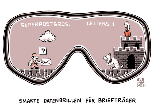 Cartoon: Datenbrillen für Briefträger (medium) by Schwarwel tagged datenbrillen,daten,brille,briefträger,brief,post,deutsche,digitalisierung,karikatur,schwarwel,datenbrillen,daten,brille,briefträger,brief,post,deutsche,digitalisierung,karikatur,schwarwel