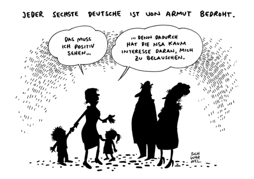 Cartoon: Deutsche Armut Alleinerziehende (medium) by Schwarwel tagged studie,armut,deutsche,deutschland,arm,alleinerziehende,eltern,mutter,vater,kind,abhörskandal,familie,sozial,nsa,karikatur,schwarwel,studie,armut,deutsche,deutschland,arm,alleinerziehende,eltern,mutter,vater,kind,abhörskandal,familie,sozial,nsa,karikatur,schwarwel