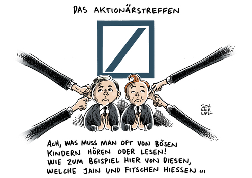 Cartoon: Deutsche Bank Negativschlagzeile (medium) by Schwarwel tagged deutsche,bank,negativschlagzeile,news,aktionäre,karikatur,schwarwel,deutsche,bank,negativschlagzeile,news,aktionäre,karikatur,schwarwel