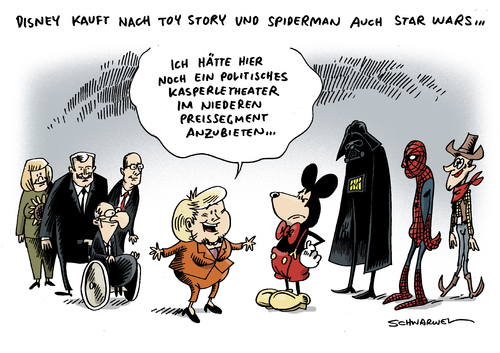 Cartoon: Disney Kauf Star Wars Imperium (medium) by Schwarwel tagged disney,konzern,star,wars,imperium,tv,film,milliarde,george,lucas,comic,comicfigur,mickey,mouse,spiderman,trickfilm,animation,kinder,fernsehen,merkel,politik,deutschland,karikatur,schwarwel,disney,konzern,star,wars,imperium,tv,film,milliarde,george,lucas,comic,comicfigur,mickey,mouse,spiderman,trickfilm,animation,kinder,fernsehen,merkel,politik,deutschland,karikatur,schwarwel