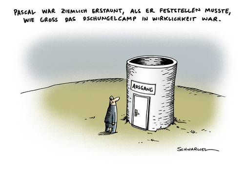 Cartoon: Dschungelcamp (medium) by Schwarwel tagged dschungelcamp,boulevardpresse,presse,tv,fernsehen,show,unterhaltung,serie,karikatur,schwarwel