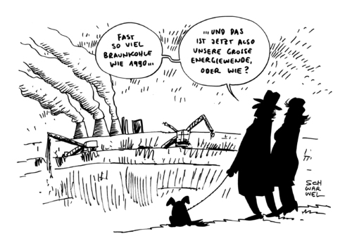 Cartoon: Energiewende Paradox (medium) by Schwarwel tagged energiewende,paradox,energie,braunkohle,strom,1990,2013,karikatur,schwarwel,energiewende,paradox,energie,braunkohle,strom,1990,2013,karikatur,schwarwel