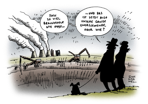 Cartoon: Energiewende Paradox (medium) by Schwarwel tagged energiewende,paradox,energie,braunkohle,strom,1990,2013,karikatur,schwarwel,energiewende,paradox,energie,braunkohle,strom,1990,2013,karikatur,schwarwel