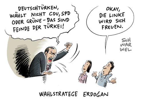 Cartoon: Erdogan fordert Boykott (medium) by Schwarwel tagged erdogan,türkei,diktatur,demokratie,wahl,wahlen,wähler,bundestagswahl,wahlkampf,deutschtürken,boykott,partei,parteien,cdu,spd,die,grüne,linke,politik,politiker,deutschland,martin,schulz,angela,merkel,wahlboykott,präsident,staatschef,regierungschef,freiheit,rechtsstaat,terror,terrorpropaganda,volksverhetzung,karikatur,schwarwel,erdogan,türkei,diktatur,demokratie,wahl,wahlen,wähler,bundestagswahl,wahlkampf,deutschtürken,boykott,partei,parteien,cdu,spd,die,grüne,linke,politik,politiker,deutschland,martin,schulz,angela,merkel,wahlboykott,präsident,staatschef,regierungschef,freiheit,rechtsstaat,terror,terrorpropaganda,volksverhetzung,karikatur,schwarwel