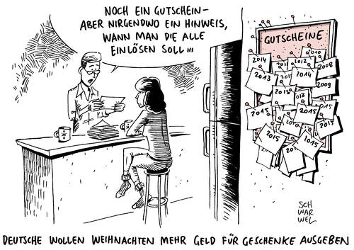 Cartoon: Erste Weihnachtsumfrage ist da (medium) by Schwarwel tagged weihnachten,geschenke,weihnachtsmann,umfrage,geld,ausgeben,wirtschaft,weihnachtsgerschäft,karikatur,schwarwel,gutschein,weihnachten,geschenke,weihnachtsmann,umfrage,geld,ausgeben,wirtschaft,weihnachtsgerschäft,karikatur,schwarwel,gutschein