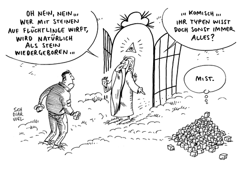 Cartoon: Erzgebirge Flüchtlinge Attacke (medium) by Schwarwel tagged erzgebirge,flüchtlinge,attacke,jahnsdorf,liebenswert,lebenswert,ankunft,attacken,angriff,nazis,rechts,gewalt,terror,flüchtlingsheim,aylantenheim,asylpolitik,steine,busfahrer,karikatur,schwarwel,erzgebirge,flüchtlinge,attacke,jahnsdorf,liebenswert,lebenswert,ankunft,attacken,angriff,nazis,rechts,gewalt,terror,flüchtlingsheim,aylantenheim,asylpolitik,steine,busfahrer,karikatur,schwarwel