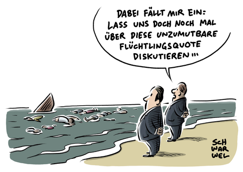 Cartoon: EU Flüchtlingsquote (medium) by Schwarwel tagged eu,europäische,union,europa,flüchtlinge,geflüchtete,flüchtlingspolitik,flüchtlingskrise,meer,grenze,obergrenze,flexible,solidarität,flüchtlingsquote,quote,karikatur,schwarwel,eu,europäische,union,europa,flüchtlinge,geflüchtete,flüchtlingspolitik,flüchtlingskrise,meer,grenze,obergrenze,flexible,solidarität,flüchtlingsquote,quote,karikatur,schwarwel