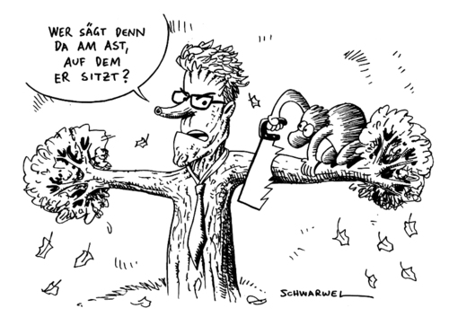 Cartoon: FDP-Kritik an Westerwelle (medium) by Schwarwel tagged fdp,guido,westerwelle,kritik,partei,deutschland,regierung,karikatur,schwarwel