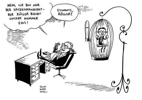 Cartoon: FDP Brüderle Rösler Machtkampf (medium) by Schwarwel tagged machtkampf,fdp,partei,deutschland,politik,brüderle,rösler,spitzenkandidat,machtkampf,fdp,partei,deutschland,politik,brüderle,rösler,spitzenkandidat