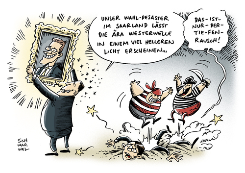 Cartoon: FDP Wahl Piratenpartei (medium) by Schwarwel tagged fdp,partei,wahl,landtagswahl,saarland,piratenpartei,neue,liberale,kraft,deutschland,politik,karikatur,schwarwel,fdp,partei,wahl,landtagswahl,saarland,piratenpartei,neue,liberale,deutschland