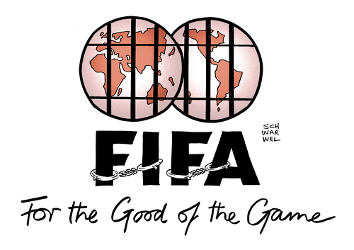 Cartoon: FIFA Skandal Verhaftungen (medium) by Schwarwel tagged fifa,skandal,verhaftungen,spitzenfunktionäre,fußball,recht,gesetz,karikatur,schwarwel,kriminell,fifa,skandal,verhaftungen,spitzenfunktionäre,fußball,recht,gesetz,karikatur,schwarwel,kriminell