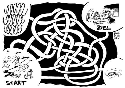 Cartoon: Flüchtlinge Gefährliche Wege (medium) by Schwarwel tagged flüchtlinge,gefährliche,wege,für,zufluchtsuchende,zuflucht,asyl,asylsuchende,flpüchtlingspolitik,merkel,karikatur,schwarwel,flüchtlinge,gefährliche,wege,für,zufluchtsuchende,zuflucht,asyl,asylsuchende,flpüchtlingspolitik,merkel,karikatur,schwarwel