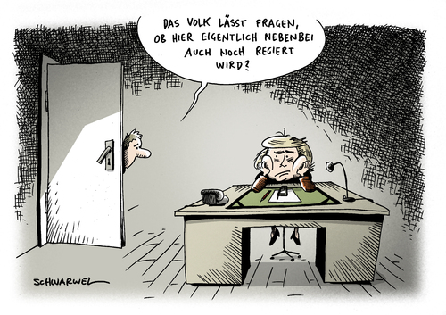 Cartoon: Frage an die Regierung (medium) by Schwarwel tagged regierung,angela,merkel,angie,politik,bürger,volk,staat,republik,deutschland,deutsch,macht,chef,führung,krieg,ausland,guttenberg,partei,krise,aufstand,libyen,gaddafi,öl,karikatur,schwarwel,regierung,angela merkel,bürger,volk,republik,deutschland,deutsch,krieg,ausland,guttenberg,führung,krise,aufstand,libyen,gaddafi,öl,angela,merkel