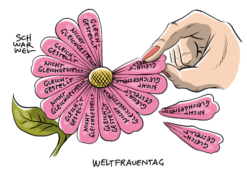 Cartoon: Frauentag Gleichberechtigung (medium) by Schwarwel tagged frauentag,frauenkampftag,frau,frauen,männer,feminismus,feministin,gleichstellung,gleichberechtigung,quote,frauenquote,in,die,parlamente,blumen,präsente,frauenfeiertag,gleicher,lohn,frauenwahlrecht,sexismus,sexuelle,gewalt,cartoon,karikatur,schwarwel,frauentag,frauenkampftag,frau,frauen,männer,feminismus,feministin,gleichstellung,gleichberechtigung,quote,frauenquote,in,die,parlamente,blumen,präsente,frauenfeiertag,gleicher,lohn,frauenwahlrecht,sexismus,sexuelle,gewalt,cartoon,karikatur,schwarwel