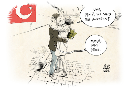 Cartoon: freedeniz (medium) by Schwarwel tagged freedeniz,denizfree,deniz,yücel,türkei,ankara,erdogan,pressefreiheit,diktatur,demokratie,journalisten,in,haft,gefängnis,inhaftierung,anklage,meinungsfreiheit,freiheit,die,welt,reporter,medien,presse,karikatur,schwarwel,cartoon,freedeniz,denizfree,deniz,yücel,türkei,ankara,erdogan,pressefreiheit,diktatur,demokratie,journalisten,in,haft,gefängnis,inhaftierung,anklage,meinungsfreiheit,freiheit,die,welt,reporter,medien,presse,karikatur,schwarwel,cartoon