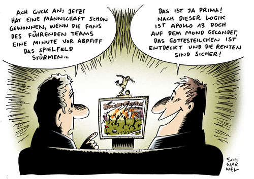 Cartoon: Fußball (medium) by Schwarwel tagged fußball,fernsehen,fans,apollo,13,tor,ball,sport,mannschaft,team,abpfiff,karikatur,schwarwel,fußball,fernsehen,apollo 13,team,apollo,13