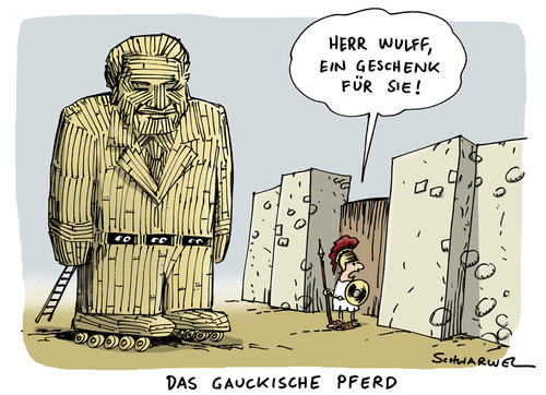 Cartoon: Gauck besucht Wulff (medium) by Schwarwel tagged joachim,gauck,christian,wulff,besuch,rücktritt,bundespräsidenten,horst,köhler,bundespräsidentenwahl,wahl,machtwechsel,schloss,bellevue,karikatur,schwarwel,kandidat,wahlverfahren,amtssitz