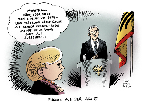 Cartoon: Gauck historische Europa Rede (medium) by Schwarwel tagged bundespräsident,gauck,europa,rede,historisch,merkel,regierung,politik,karikatur,schwarwel,bundespräsident,gauck,europa,rede,historisch,merkel,regierung,politik,karikatur,schwarwel