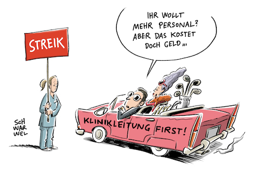 Cartoon: Gesundheitswesen Streik (medium) by Schwarwel tagged streik,arbeit,arbeiter,lohn,gehalt,geld,finanzen,gesundheitswesen,pflege,krankenschwester,ärzte,krankenhaus,charite,personal,uniklinik,klinik,arbeitskampf,tarif,tarifvertrag,betrieb,verdi,gewerkschaft,gewerkschaften,pflegekräfte,karikatur,schwarwel,streik,arbeit,arbeiter,lohn,gehalt,geld,finanzen,gesundheitswesen,pflege,krankenschwester,ärzte,krankenhaus,charite,personal,uniklinik,klinik,arbeitskampf,tarif,tarifvertrag,betrieb,verdi,gewerkschaft,gewerkschaften,pflegekräfte,karikatur,schwarwel