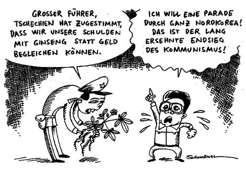Cartoon: Ginseng statt Geld (medium) by Schwarwel tagged ginseng,geld,tschechien,korea,kommunismus,karikatur,schwarwel