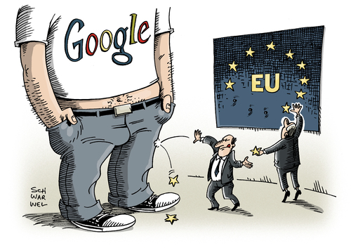 Cartoon: Google Kartellbeschwerde (medium) by Schwarwel tagged google,kartellbeschwerde,kartell,eu,kommission,europäische,union,unfairer,wettbewerb,karikatur,schwarwel,google,kartellbeschwerde,kartell,eu,kommission,europäische,union,unfairer,wettbewerb,karikatur,schwarwel