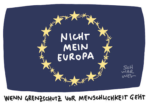 Cartoon: Grenze Türkei Griechenland (medium) by Schwarwel tagged eu,europäische,union,europa,grenze,grenzschutz,flüchtlinge,geflüchtete,flüchtlingskrise,flüchtlingspolitik,migration,syrien,assad,türkei,ankara,erdogan,russland,putin,außengrenze,humanität,krieg,militäreinsatz,flüchtlingscamp,mittelmeerroute,luftangriff,soldat,soldaten,armee,is,islamischer,staat,rerrormiliz,cartoon,karikatur,schwarwel,eu,europäische,union,europa,grenze,grenzschutz,flüchtlinge,geflüchtete,flüchtlingskrise,flüchtlingspolitik,migration,syrien,assad,türkei,ankara,erdogan,russland,putin,außengrenze,humanität,krieg,militäreinsatz,flüchtlingscamp,mittelmeerroute,luftangriff,soldat,soldaten,armee,is,islamischer,staat,rerrormiliz,cartoon,karikatur,schwarwel