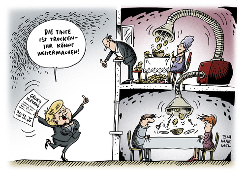 Cartoon: GroKo Koalitionsvertrag (medium) by Schwarwel tagged groko,große,koalition,cdu,csu,spd,koalitionsvertrag,unterzeichnet,merkel,sigmar,gabriel,politik,eigene,brötchen,backen,karikatur,schwarwel,groko,große,koalition,cdu,csu,spd,koalitionsvertrag,unterzeichnet,merkel,sigmar,gabriel,politik,eigene,brötchen,backen,karikatur,schwarwel