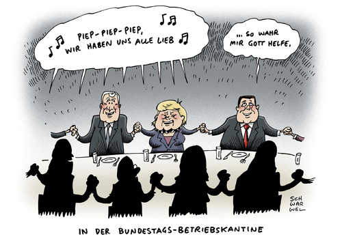 Cartoon: GroKo Regierungsgeschäfte (medium) by Schwarwel tagged groko,große,koalition,regierungsgeschäfte,merkel,gabriel,spd,cdu,csu,politik,deutschland,karikatur,schwarwel,groko,große,koalition,regierungsgeschäfte,merkel,gabriel,spd,cdu,csu,politik,deutschland,karikatur,schwarwel