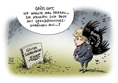 Cartoon: Gutachten zur Grenzöffnung (medium) by Schwarwel tagged gutachten,zur,grenzöffnung,flüchtlinge,geflüchtete,asyl,flüchtlingspolitik,merkel,bundestag,karikatur,schwarwel,günter,schabowski,gutachten,zur,grenzöffnung,flüchtlinge,geflüchtete,asyl,flüchtlingspolitik,merkel,bundestag,karikatur,schwarwel,günter,schabowski