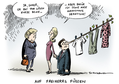 Cartoon: Guttenbergs Lügen (medium) by Schwarwel tagged lüge,doktortitel,titel,plagiat,uni,universität,betrug,urheber,verletzung,gesetz,strafe,verbot,dissertation,anzeige,verfahren,gericht,karikatur,schwarwel,guttenberg,minister,deutschland,politik,verteidigungsminister,doktorarbeit,doktor,lüge,doktortitel,plagiat,universität,verletzung,gesetz,dissertation,guttenberg