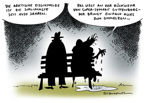 Cartoon: Guttenbergsche Eisschmelze (medium) by Schwarwel tagged guttenbergsche,eisschmelze,guttenberg,eis,schmelze,aktisch,arktik,oeffentlichkeit,karikatur,schwarwel,guttenbergsche eisschmelze,guttenberg,schmelze,aktisch,öffentlichkeit,guttenbergsche,eisschmelze