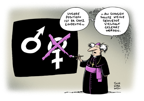 Cartoon: Homo Debatte Kirche Schule Sex (medium) by Schwarwel tagged homo,homosexualität,debatte,streit,kirche,pabst,schule,lehrer,schüler,sexualität,sexuelle,vielfalt,karikatur,schwarwel,homo,homosexualität,debatte,streit,kirche,pabst,schule,lehrer,schüler,sexualität,sexuelle,vielfalt,karikatur,schwarwel