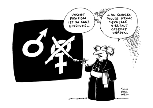 Cartoon: Homo Debatte Kirche Schule Sex (medium) by Schwarwel tagged homo,homosexualität,debatte,streit,kirche,pabst,schule,lehrer,schüler,sexualität,sexuelle,vielfalt,karikatur,schwarwel,homo,homosexualität,debatte,streit,kirche,pabst,schule,lehrer,schüler,sexualität,sexuelle,vielfalt,karikatur,schwarwel