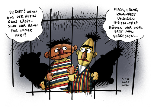 Cartoon: Homosexualität Strafe (medium) by Schwarwel tagged russland,indien,ländern,homosexualität,strafe,bestrafung,verbrechen,vergehen,gericht,homo,liebe,gleichgeschlechtlich,ernie,bert,karikatur,schwarwel,russland,indien,ländern,homosexualität,strafe,bestrafung,verbrechen,vergehen,gericht,homo,liebe,gleichgeschlechtlich,ernie,bert,karikatur,schwarwel