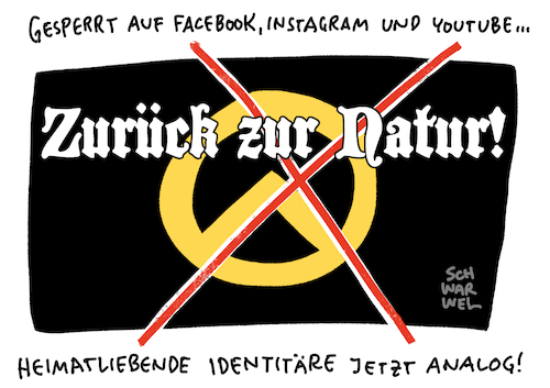 Cartoon: Identitäre Bewegung YouTube (medium) by Schwarwel tagged identitäre,bewegung,rechts,rechtsextremismus,rechtsextrem,nazi,nazis,neonazis,martin,sellner,rassisten,rassismus,hass,hetze,facebook,twitter,instagram,youtube,social,media,soziale,medien,mark,zuckerberg,antisemitismus,antisemit,holocaust,leugner,fremdenfeindlichkeit,ausländerhass,hate,speech,fake,news,account,accounts,plattform,videoplattform,terrorismus,gewaltverherrlichung,verschwörungsmythen,verschwörungstheorien,kurznachrichtendienst,cartoon,karikatur,schwarwel,identitäre,bewegung,rechts,rechtsextremismus,rechtsextrem,nazi,nazis,neonazis,martin,sellner,rassisten,rassismus,hass,hetze,facebook,twitter,instagram,youtube,social,media,soziale,medien,mark,zuckerberg,antisemitismus,antisemit,holocaust,leugner,fremdenfeindlichkeit,ausländerhass,hate,speech,fake,news,account,accounts,plattform,videoplattform,terrorismus,gewaltverherrlichung,verschwörungsmythen,verschwörungstheorien,kurznachrichtendienst,cartoon,karikatur,schwarwel