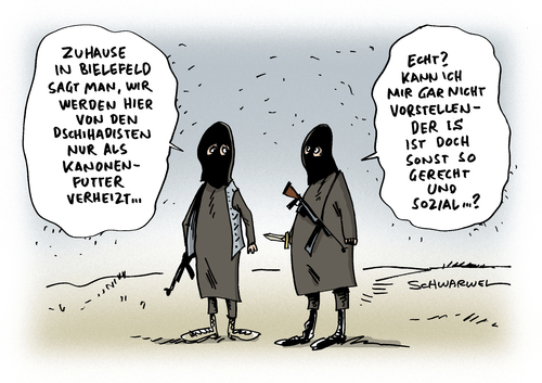 Cartoon: IS Kämpfer Kanonenfutter (medium) by Schwarwel tagged tot,tod,mord,gewalt,tote,deutsch,is,kämpfer,kanonenfutter,karikatur,schwarwel,tot,tod,mord,gewalt,tote,deutsch,is,kämpfer,kanonenfutter,karikatur,schwarwel