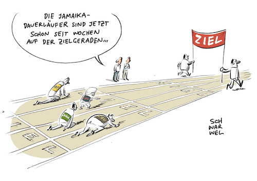 Cartoon: Jamaika Sondierungen (medium) by Schwarwel tagged jamaika,koalition,sondierung,merkel,cdu,csu,fdp,die,grüne,wahl,wahlen,bundestagswahl,neuwahlen,politik,politiker,deutschland,karikatur,schwarwel,klimaschutz,klimawandel,flüchtlinge,geflüchtete,flüchtlingskrise,familiennachzug,asyl,asylpolitik,özdemir,bundeskanzlerin,horst,seehofer,christian,lindner,union,verhandlung,verhandlungen,jamaika,koalition,sondierung,merkel,cdu,csu,fdp,die,grüne,wahl,wahlen,bundestagswahl,neuwahlen,politik,politiker,deutschland,karikatur,schwarwel,klimaschutz,klimawandel,flüchtlinge,geflüchtete,flüchtlingskrise,familiennachzug,asyl,asylpolitik,özdemir,bundeskanzlerin,horst,seehofer,christian,lindner,union,verhandlung,verhandlungen