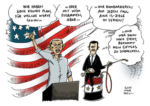 Cartoon: Kampf Islamischer Staat (medium) by Schwarwel tagged kampf,gegen,islamischer,staat,islam,obama,strategie,krieg,frieden,gewalt,terror,zerstörung,is,syrien,karikatur,schwarwel,kampf,gegen,islamischer,staat,islam,obama,strategie,krieg,frieden,gewalt,terror,zerstörung,is,syrien,karikatur,schwarwel