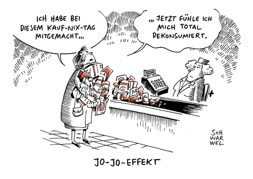 Cartoon: Kauf nix Tag (medium) by Schwarwel tagged kauf,nix,tag,karikatur,schwarwel,kauf,nix,tag,karikatur,schwarwel