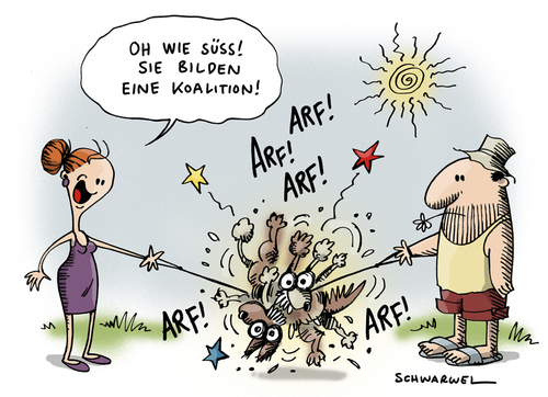 Cartoon: Koalition (medium) by Schwarwel tagged koalition,regierung,bundesregierung,deutschland,krise,streit,uneinigkeit,karikatur,schwarwel