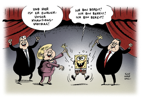 Cartoon: Koalition Koalitionsvertrag (medium) by Schwarwel tagged große,koalition,koalitionsvertrag,karikatur,schwarwel,spd,cdu,csu,merkel,politik,deutschland,regierung,wahl,gabriel,große,koalition,koalitionsvertrag,karikatur,schwarwel,spd,cdu,csu,merkel,politik,deutschland,regierung,wahl,gabriel