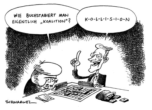 Cartoon: Koalitionsstreit CDU CSU FDP (medium) by Schwarwel tagged koalition,streit,partei,dcu,csu,fdp,angela,merkel,regierung,deutschland,krise,guido,westerwelle,karikatur,schwarwel